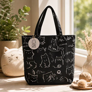 Bolso Negro Gatos