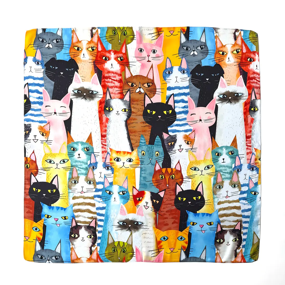 Pañuelos de Satín diseños Gatos 1