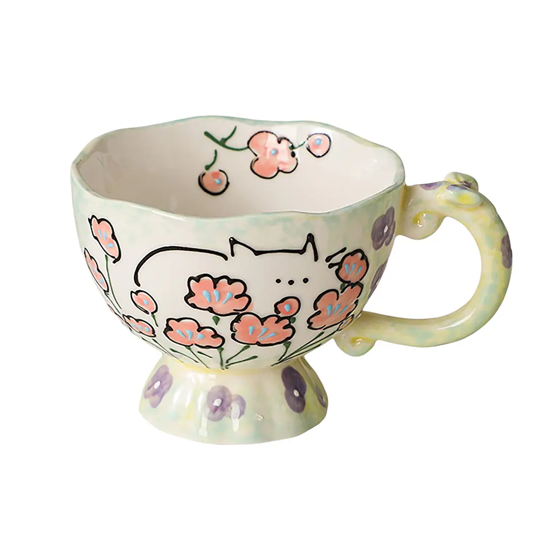 Taza Gatos y Flores  4