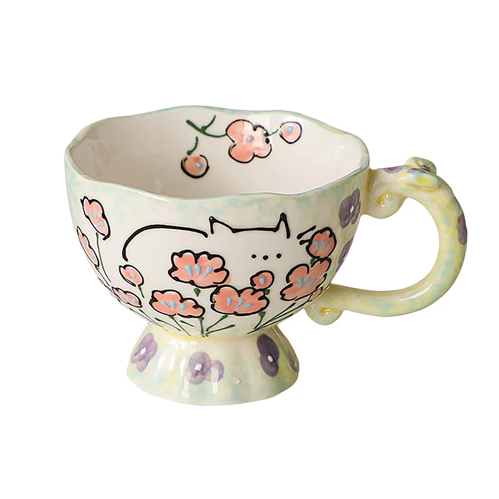 Taza Gatos y Flores  4