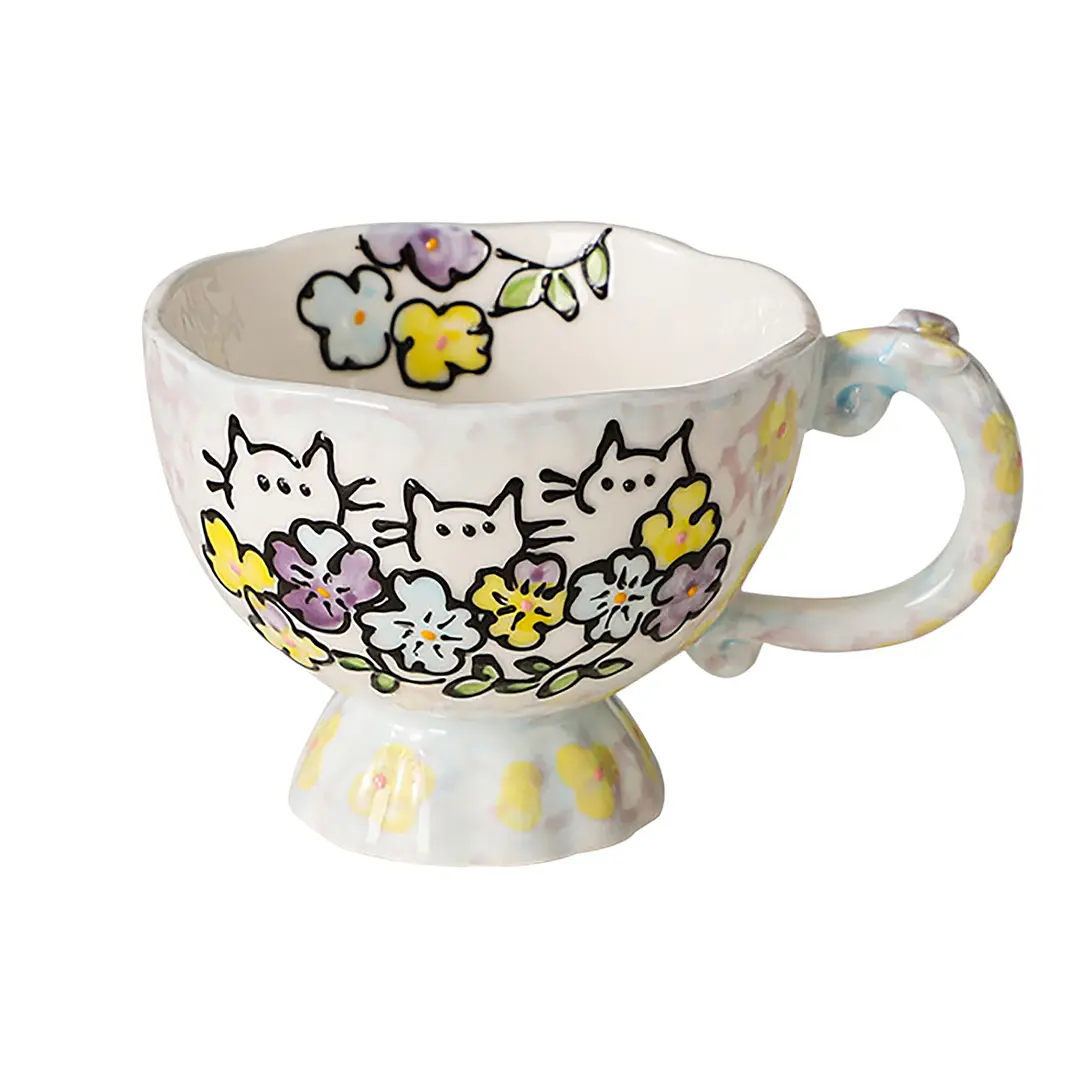 Taza Gatos y Flores  5
