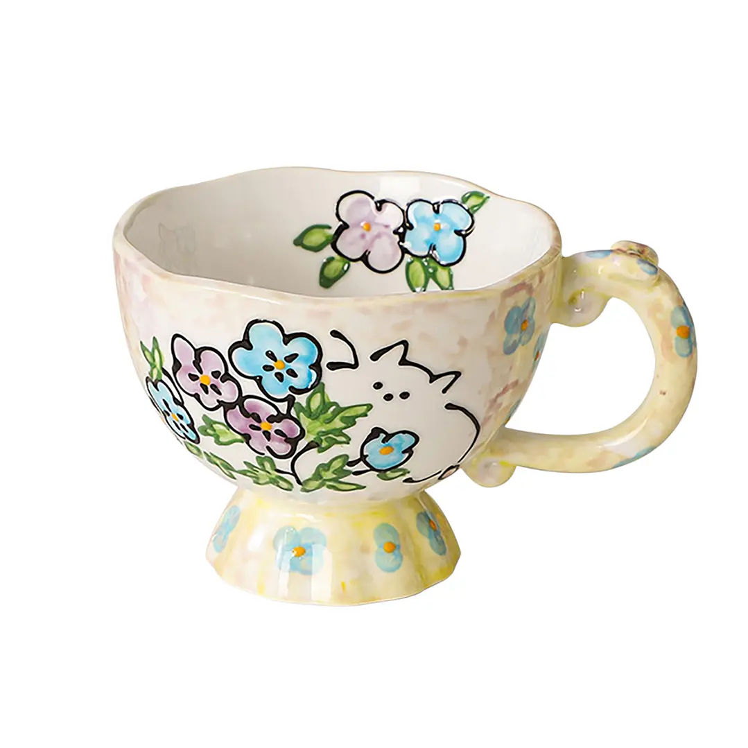 Taza Gatos y Flores  7