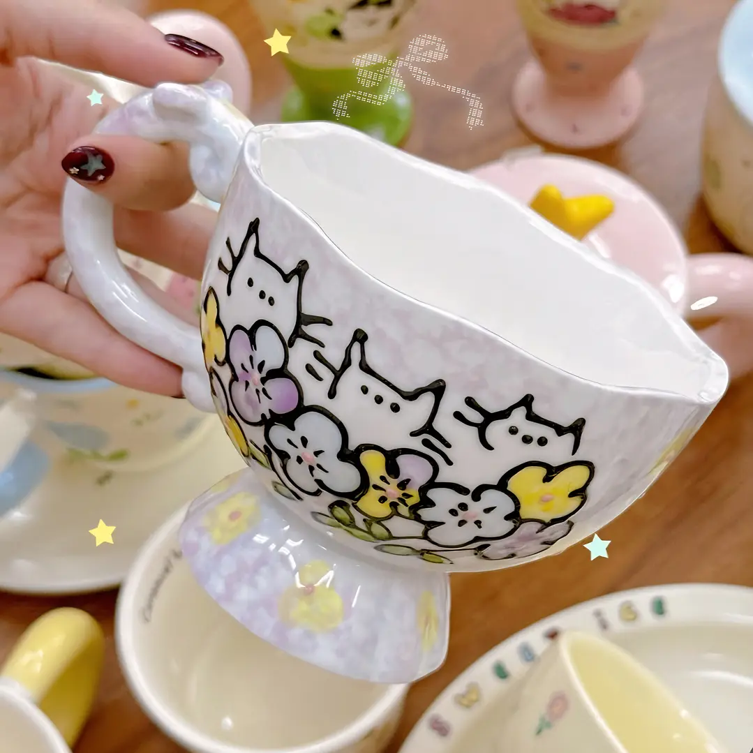 Taza Gatos y Flores  2