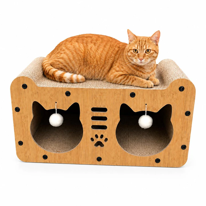 Casa con Rascador para Gatos 6