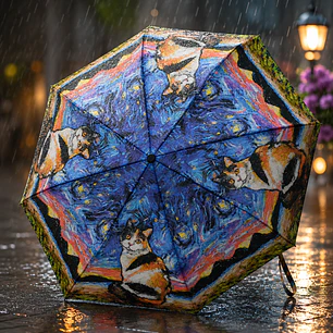 Paraguas de Cartera Gatitos Van Gogh