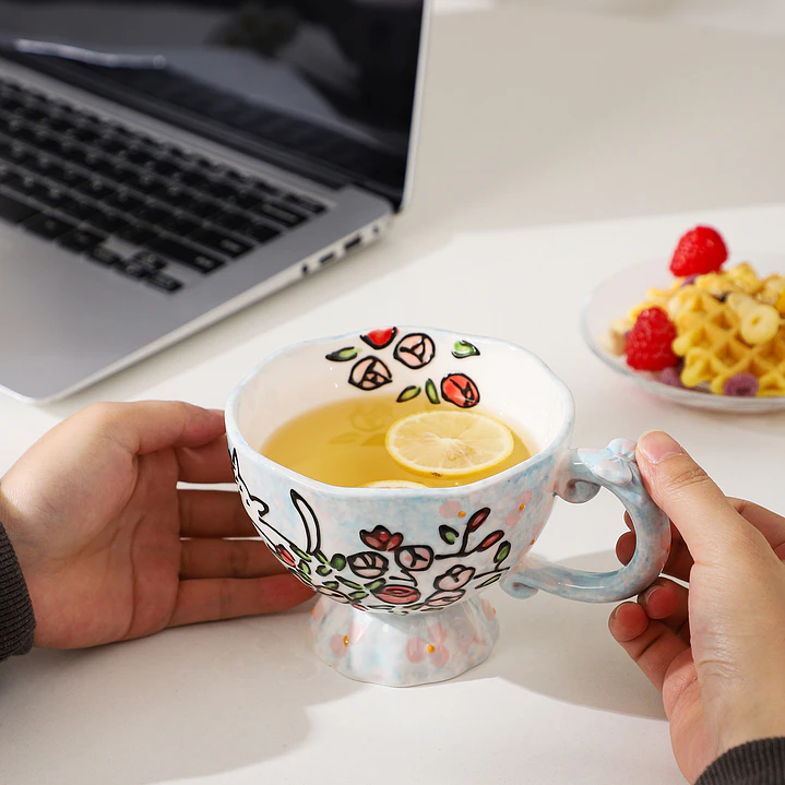 Taza Gatos y Flores  5