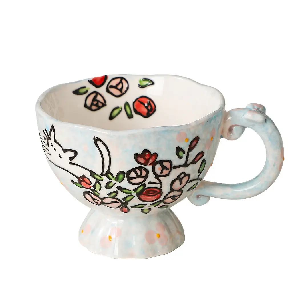 Taza Gatos y Flores  12