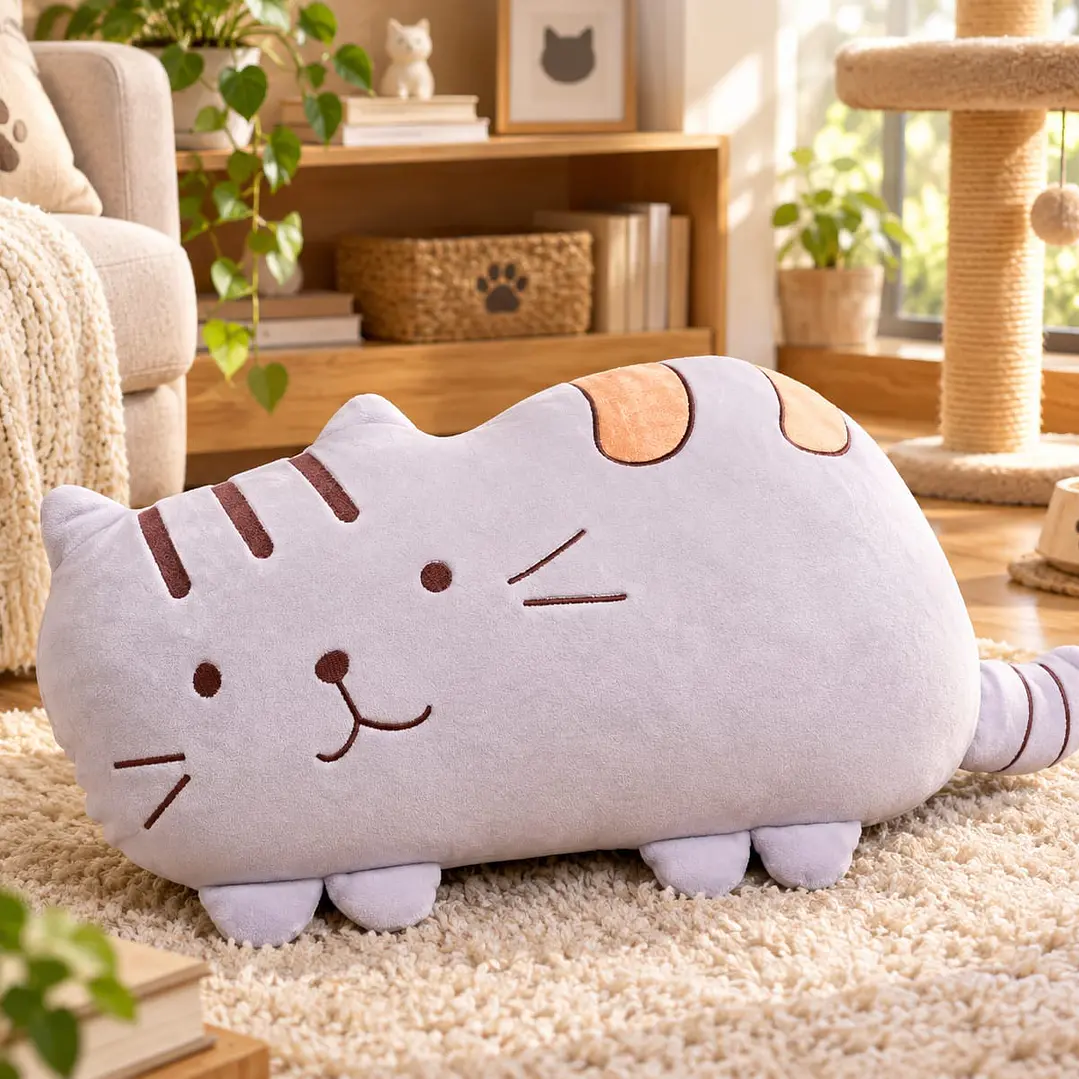 Peluche Almohada Gato Gris 2
