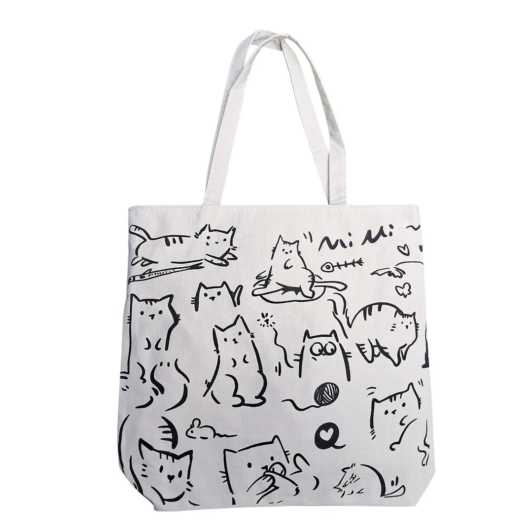 Bolso Beige Gatos 2