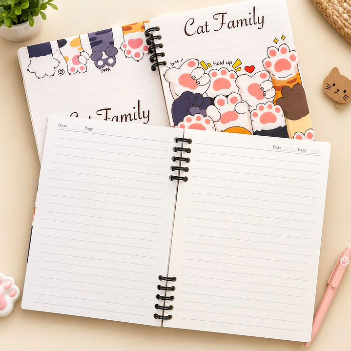 Libreta Diseño Gatos y Patitas 2