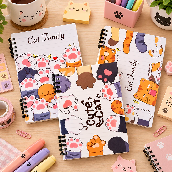 Libreta Diseño Gatos y Patitas 1