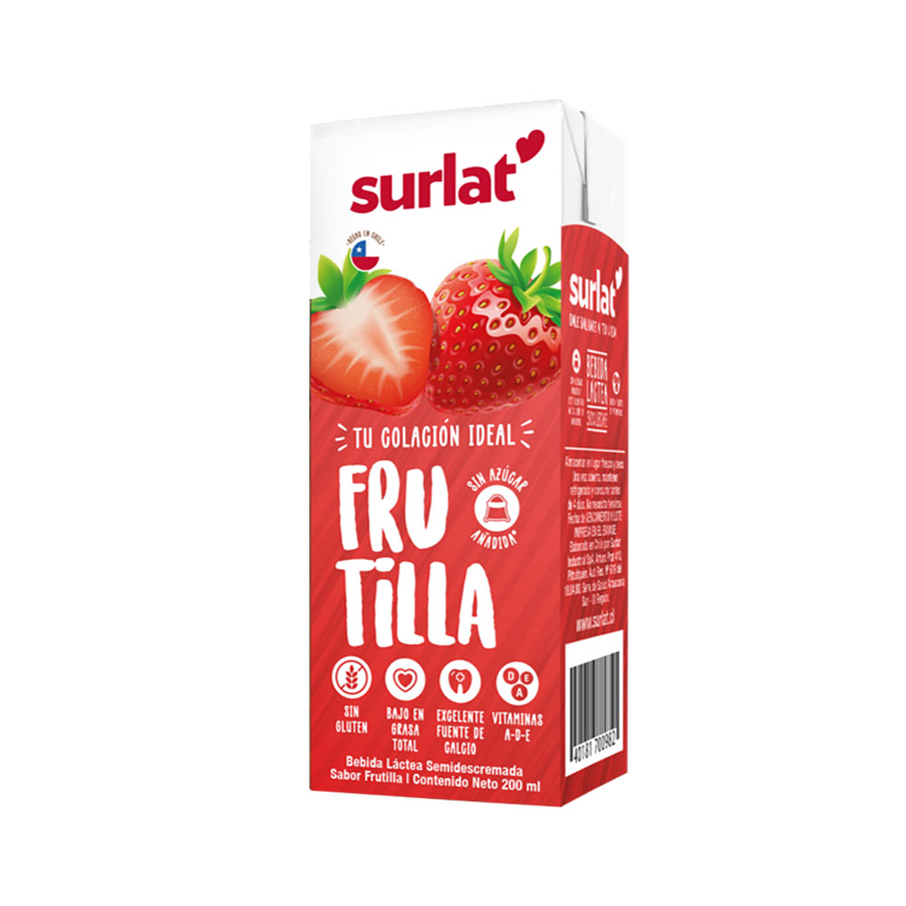 Leche Sabor Frutilla 200cc. Display 6u.