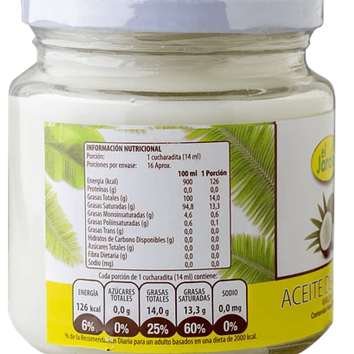 Aceite de Coco 220ml El Jardín 2