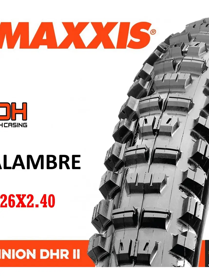 Neumático Maxxis DHR II 26X2.40 DH Alambre 1