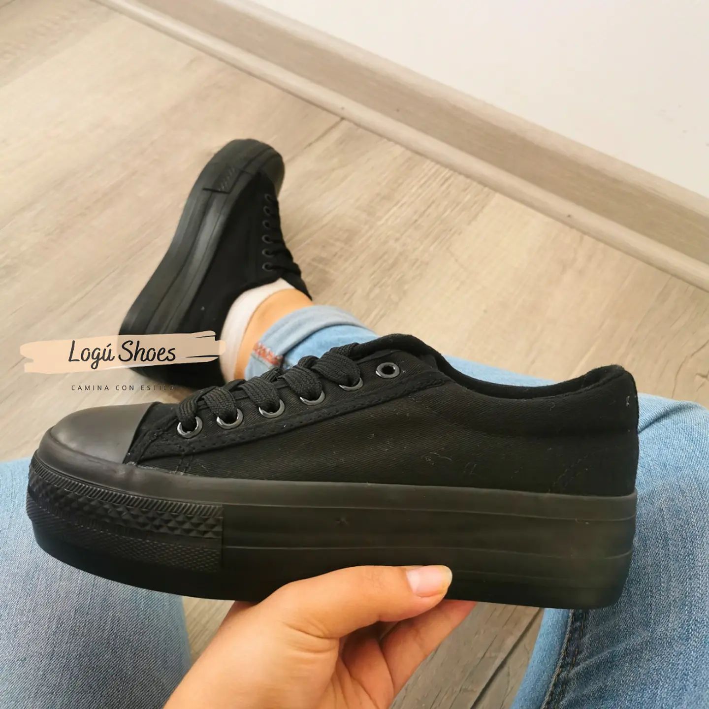 Zapatilla Mujer Lía all black 1