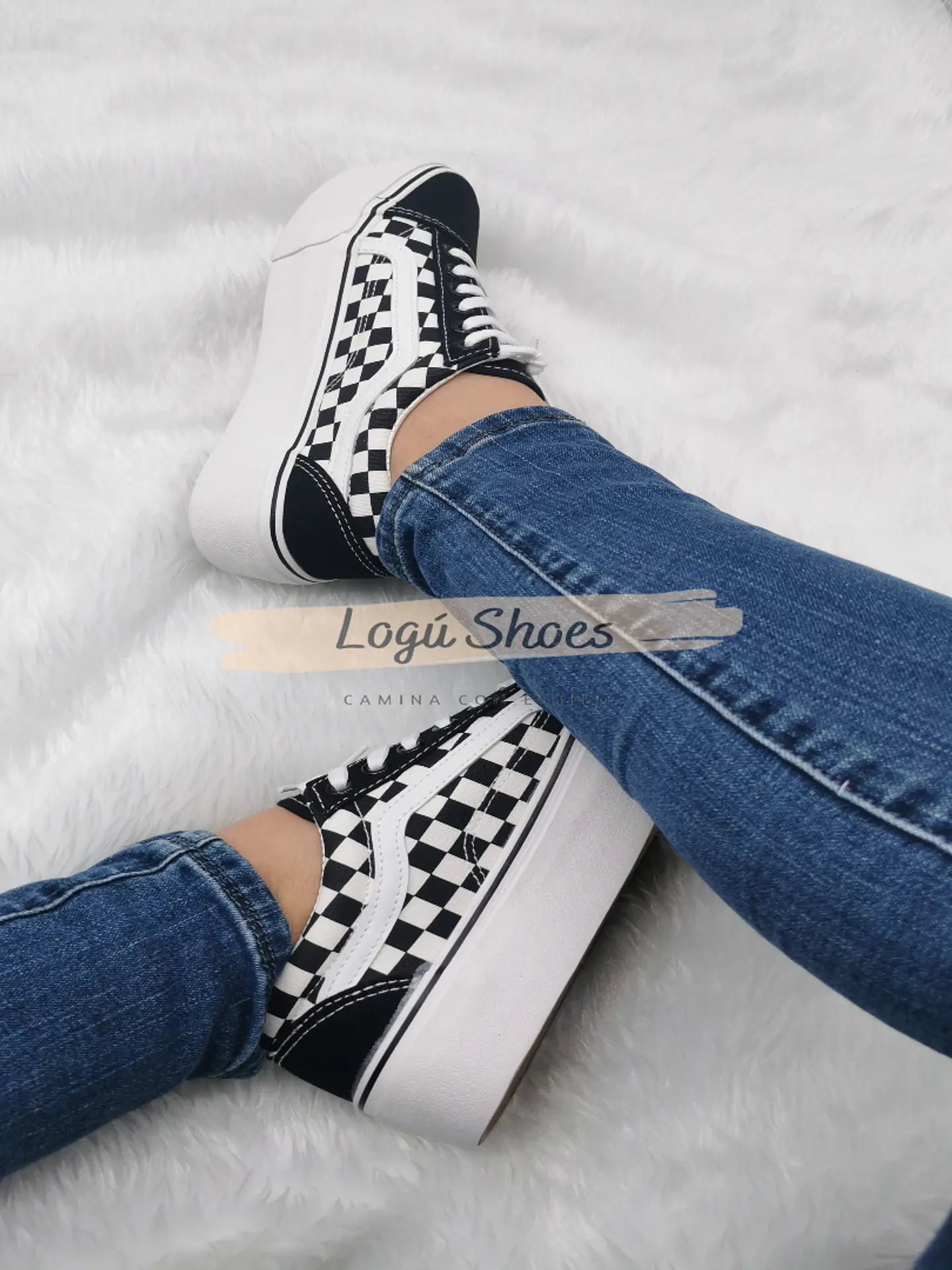 Zapatilla Mujer Isa cuadrille negra 2