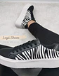 Zapatilla Mujer Lore Cebra Negra - Miniatura 1