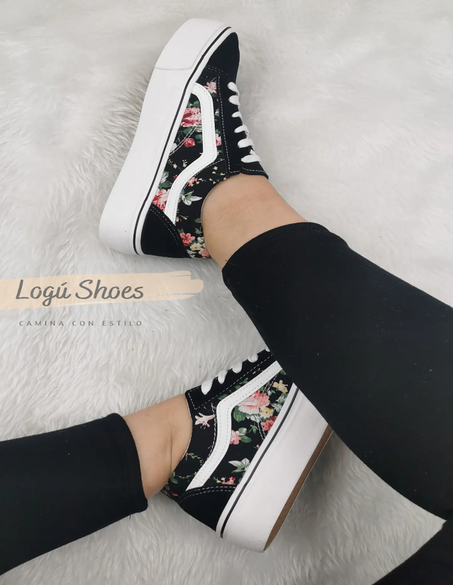 Zapatilla Mujer Iris flor Black 2