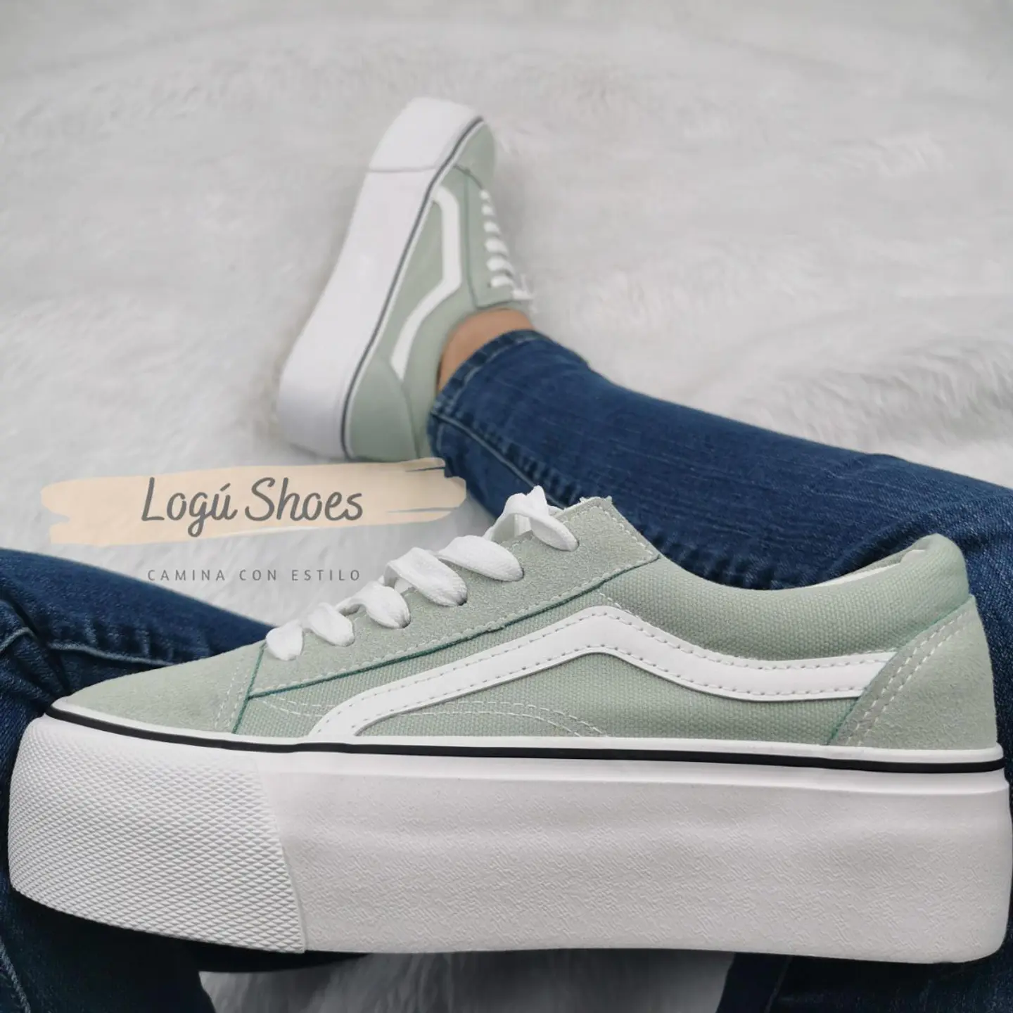 Zapatilla Mujer Isa verde 1