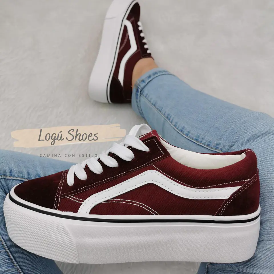 Zapatilla Mujer Isa burdeo 1