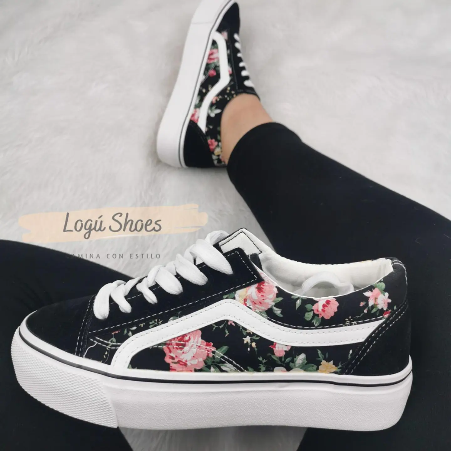 Zapatilla Mujer Iris flor Black 1