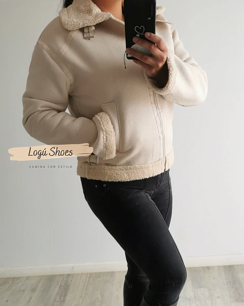 Chaqueta de mujer Aviadora Gamuza Beige