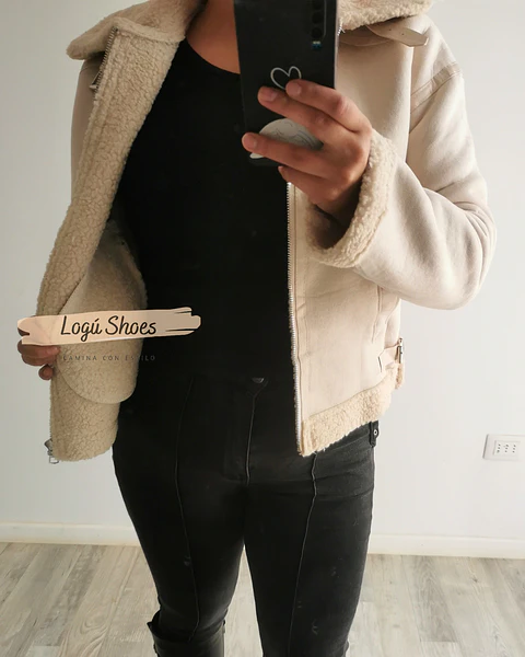 Chaqueta de mujer Aviadora Gamuza Beige