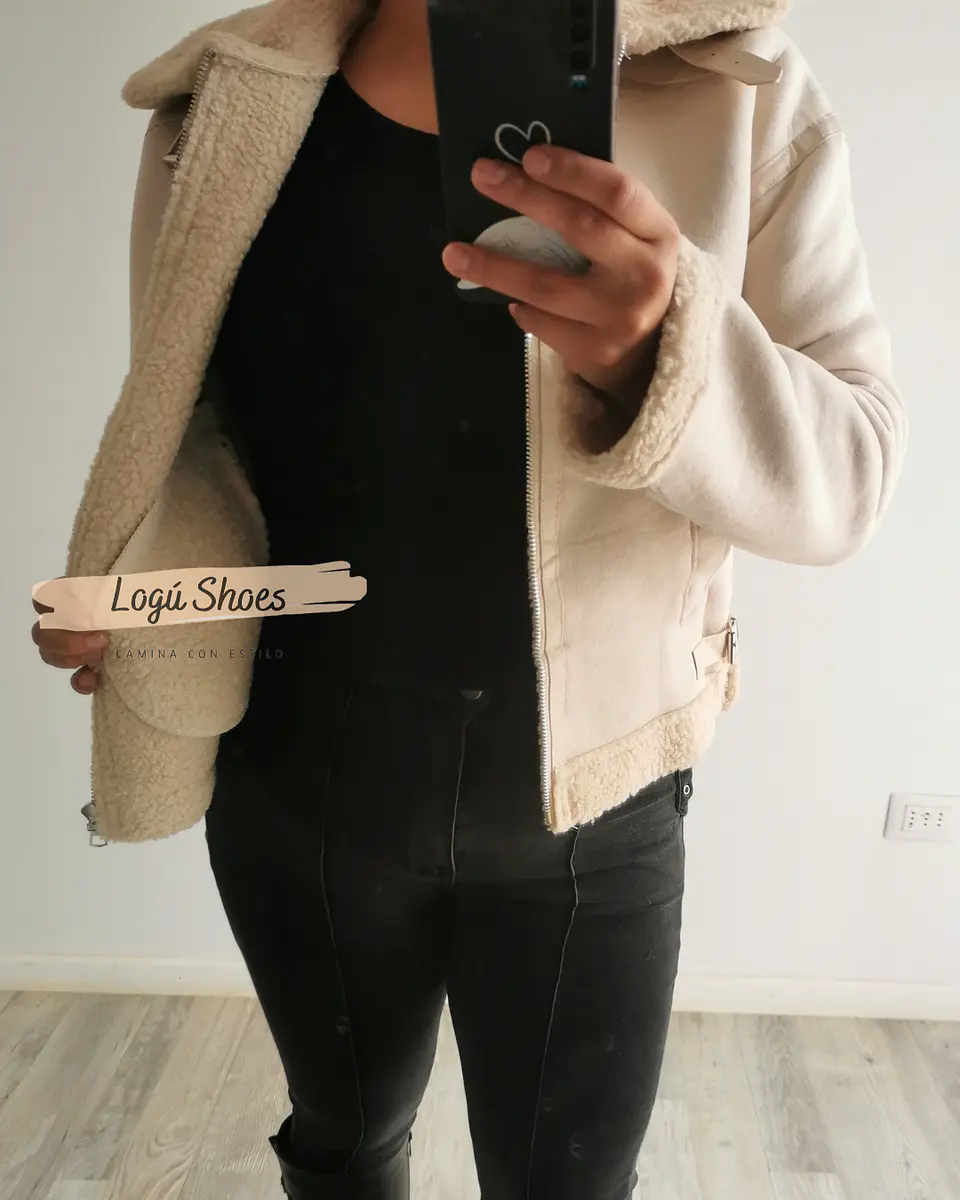 Chaqueta de mujer Aviadora Gamuza Beige 2