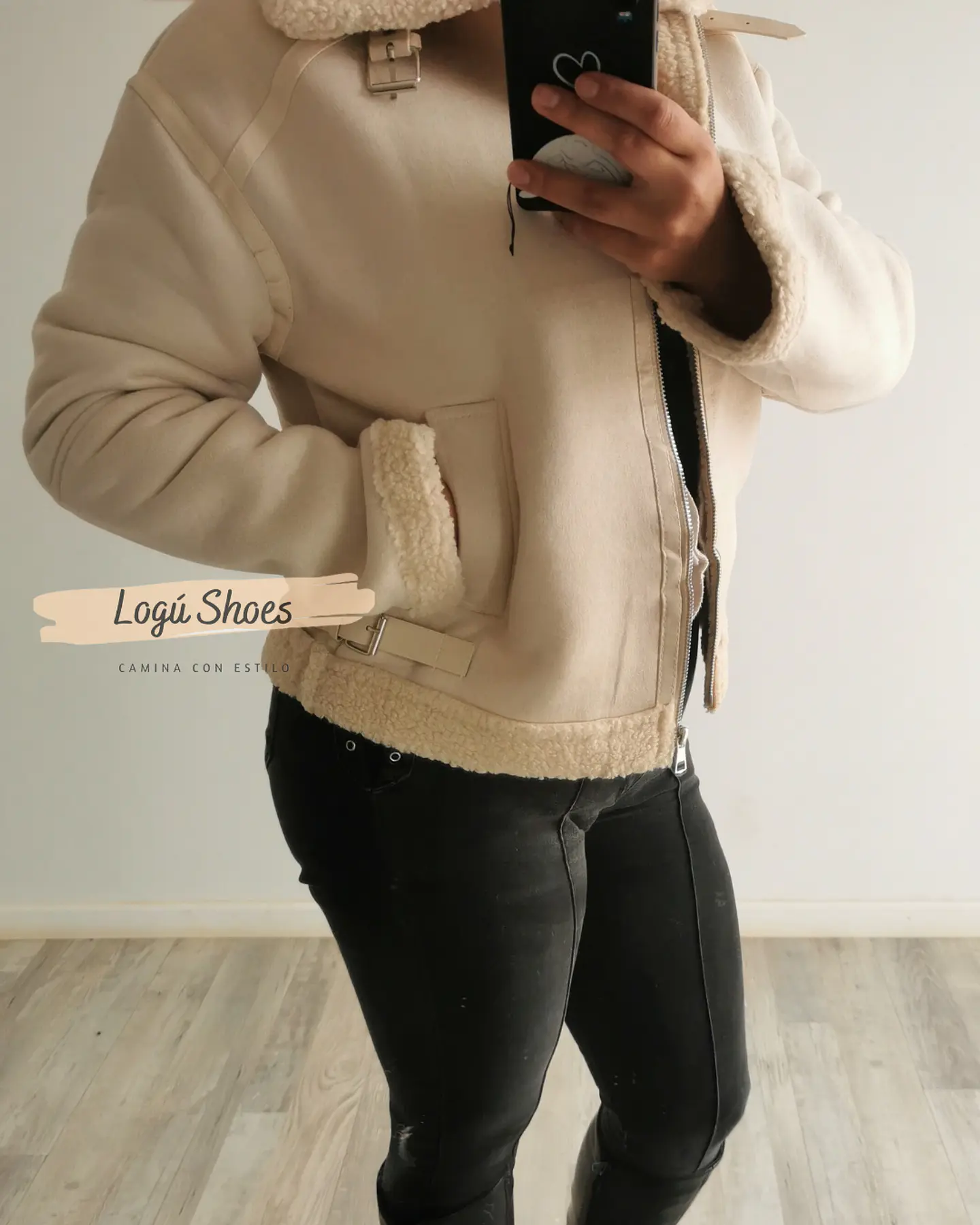Chaqueta de mujer Aviadora Gamuza Beige 3