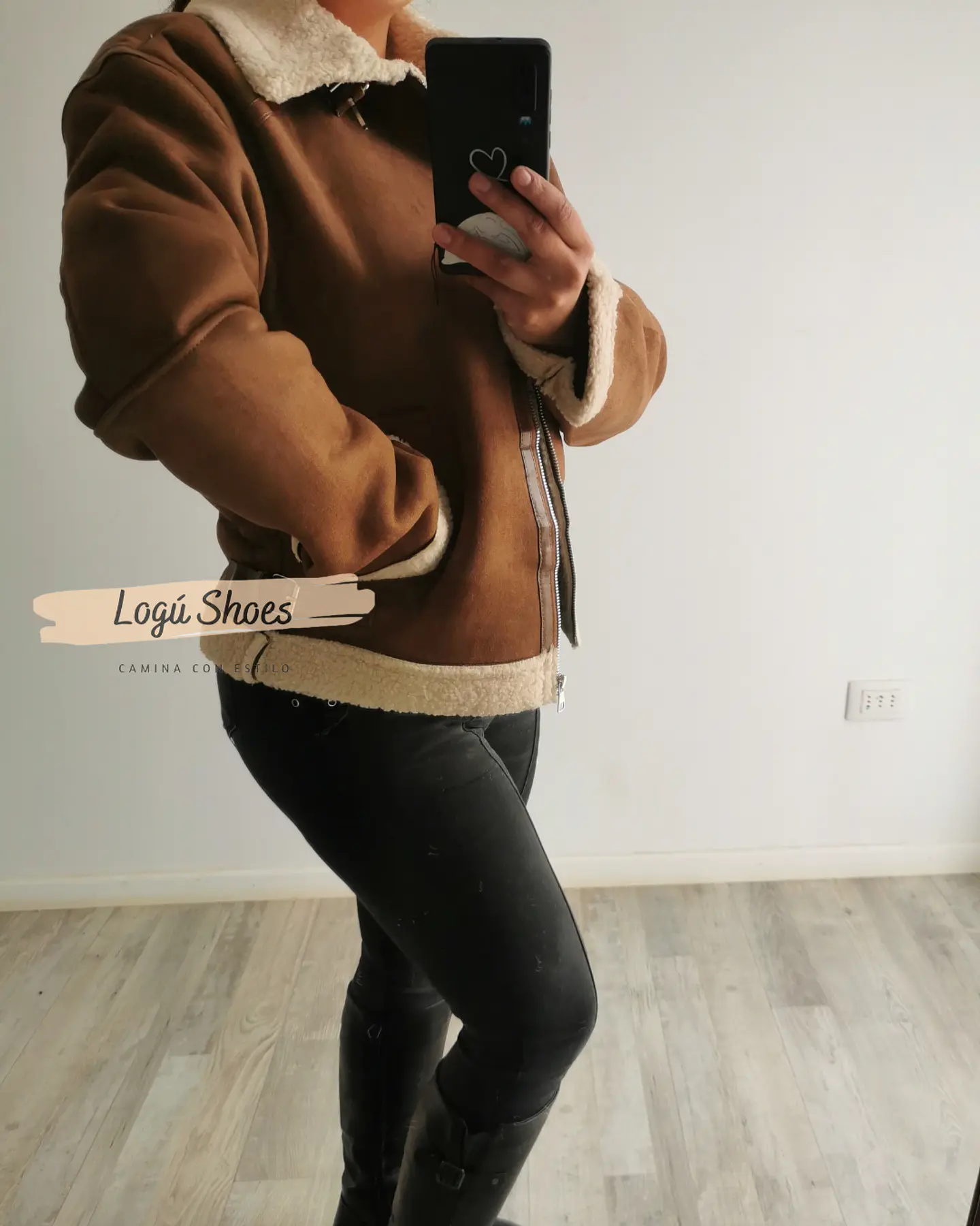 Chaqueta de mujer Aviadora Gamuza Café 3