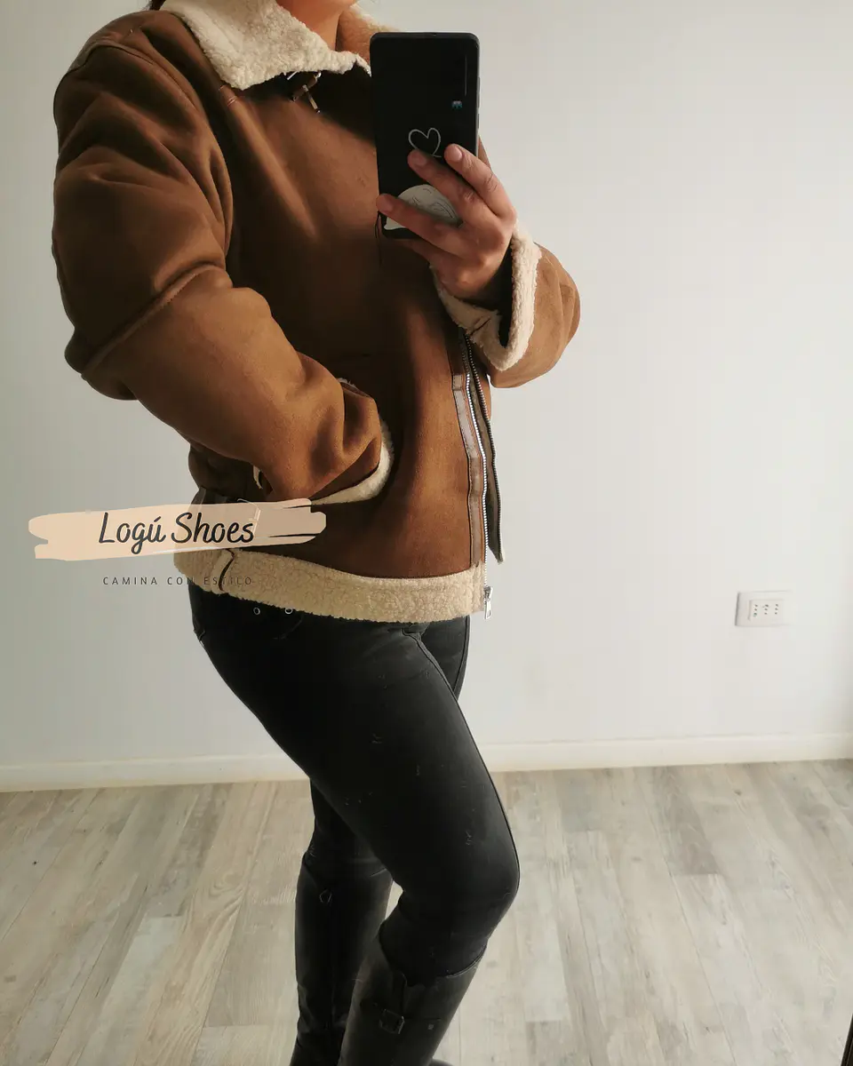 Chaqueta de mujer Aviadora Gamuza Café 3