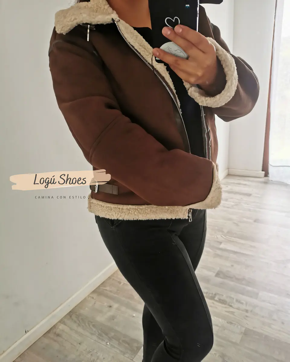 Chaqueta de mujer Aviadora Gamuza Chocolate 2