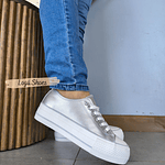 Zapatilla Lía Plateada 