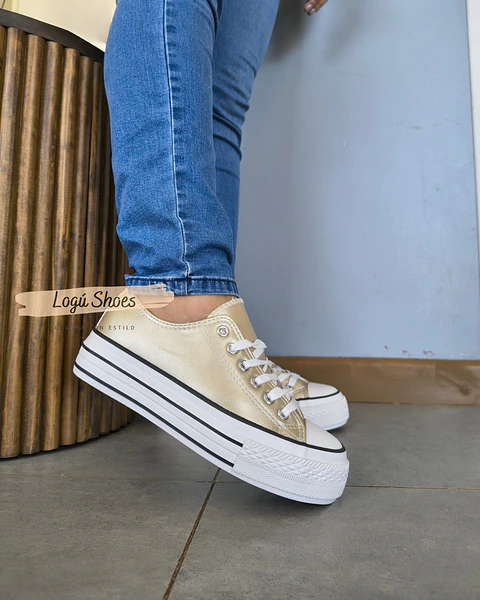 Zapatilla Lía Dorada