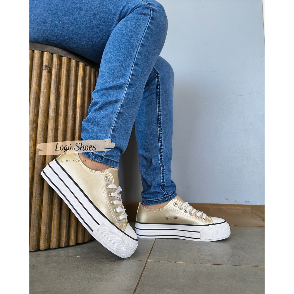 Zapatilla Lía Dorada