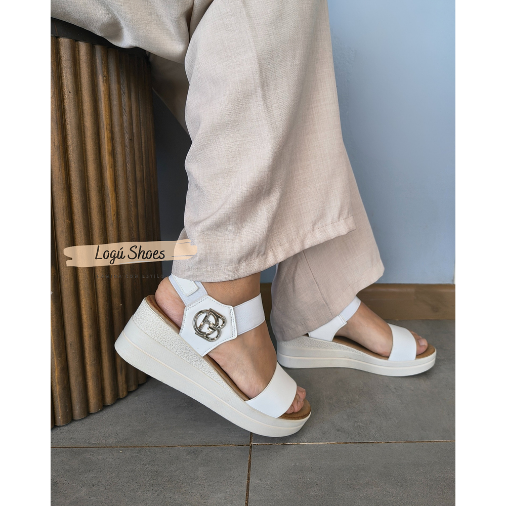 Sandalia Plataforma Blanca 