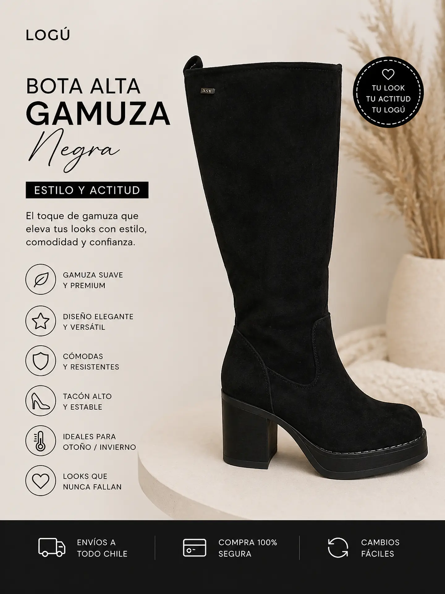 Bota Bratz Gamuza Negra 1