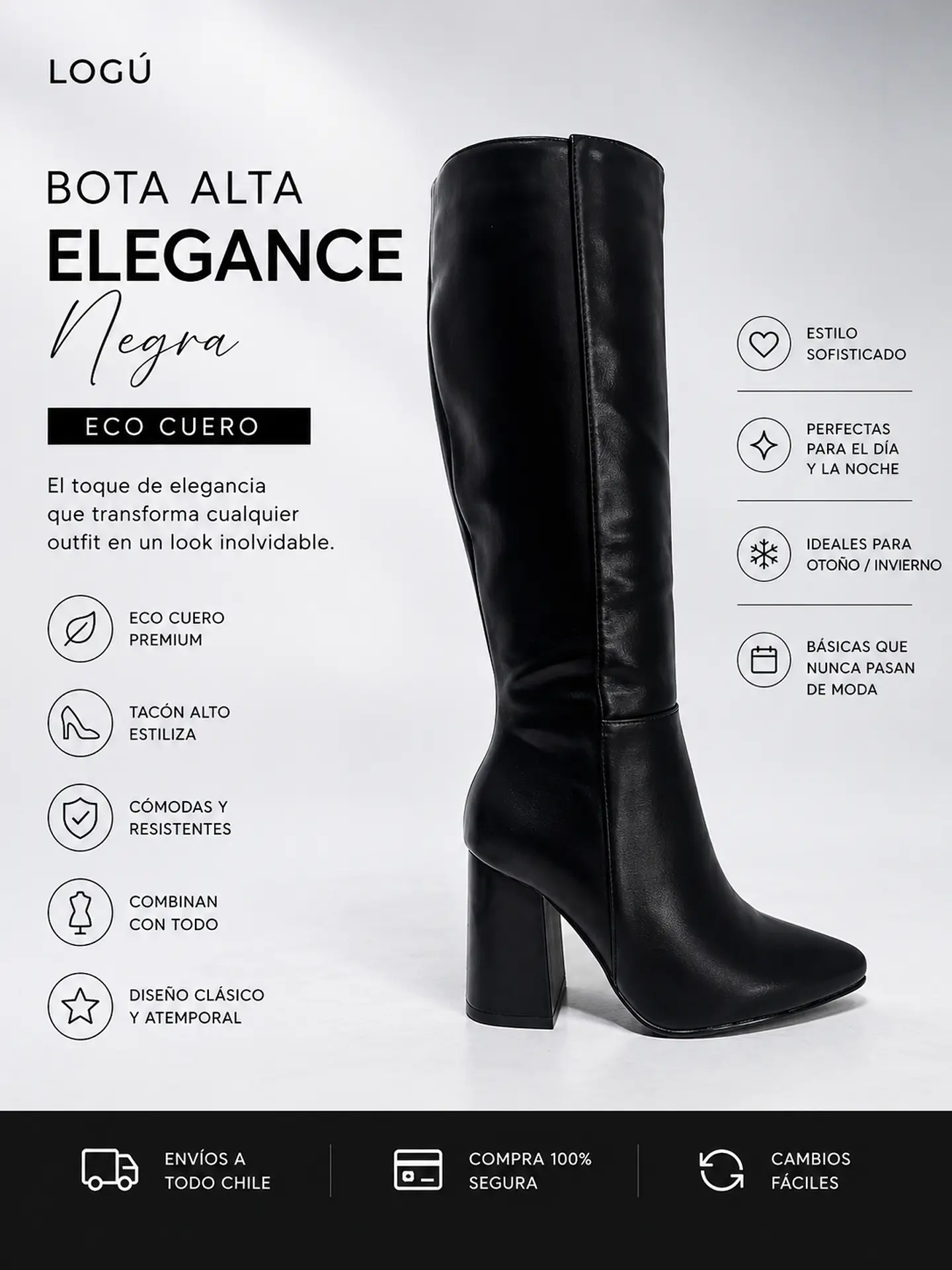 Bota Elegance Negra 1