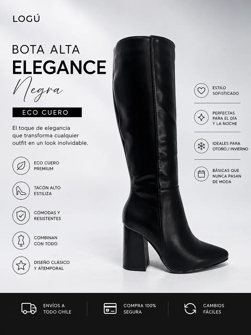 Bota Elegance Negra 1