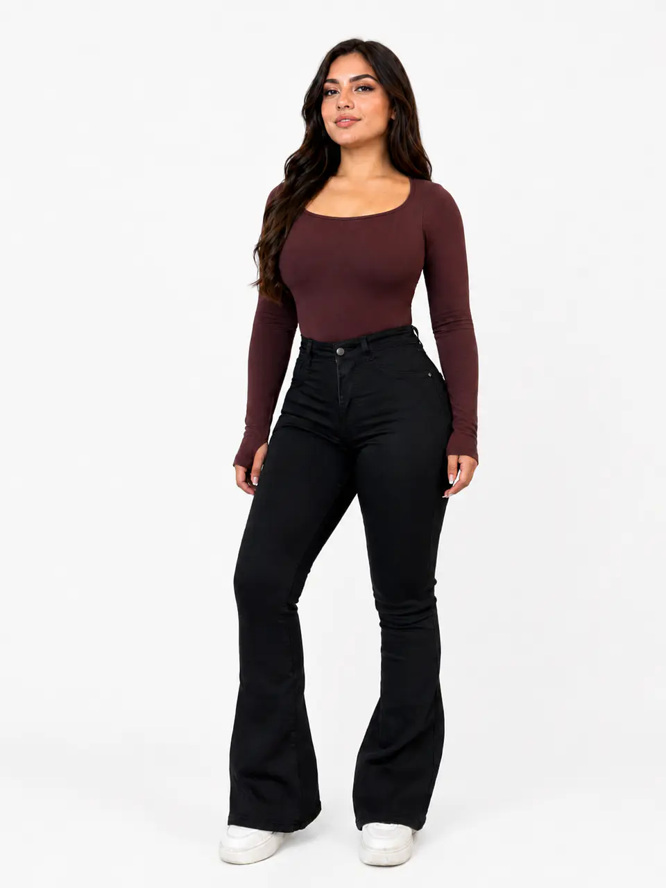 Jeans Flare Negro con Faja 1