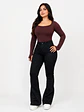 Jeans Flare Negro con Faja - Miniatura 2