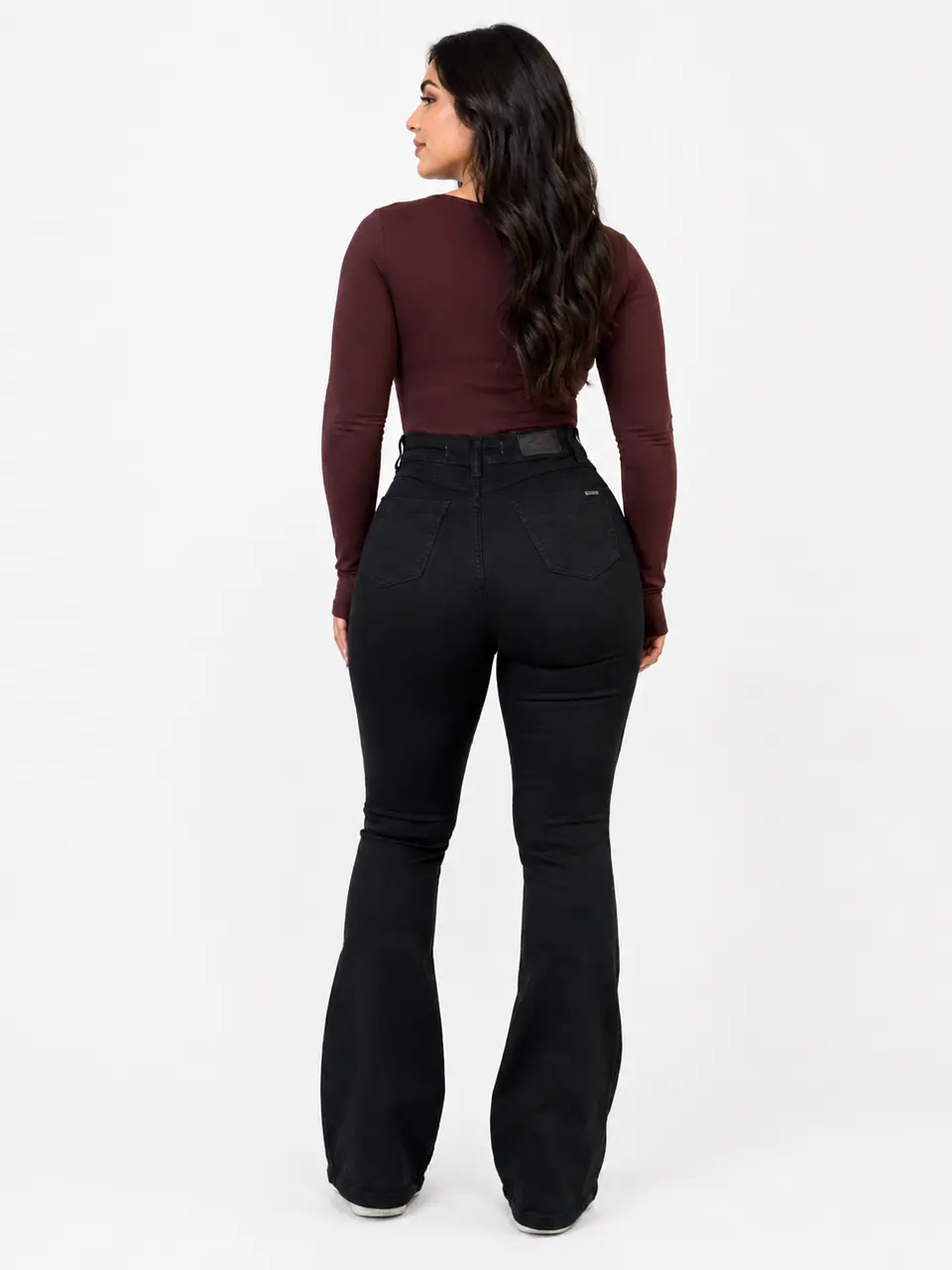 Jeans Flare Negro con Faja 3