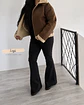 Jeans Flare Negro con Faja - Miniatura 5