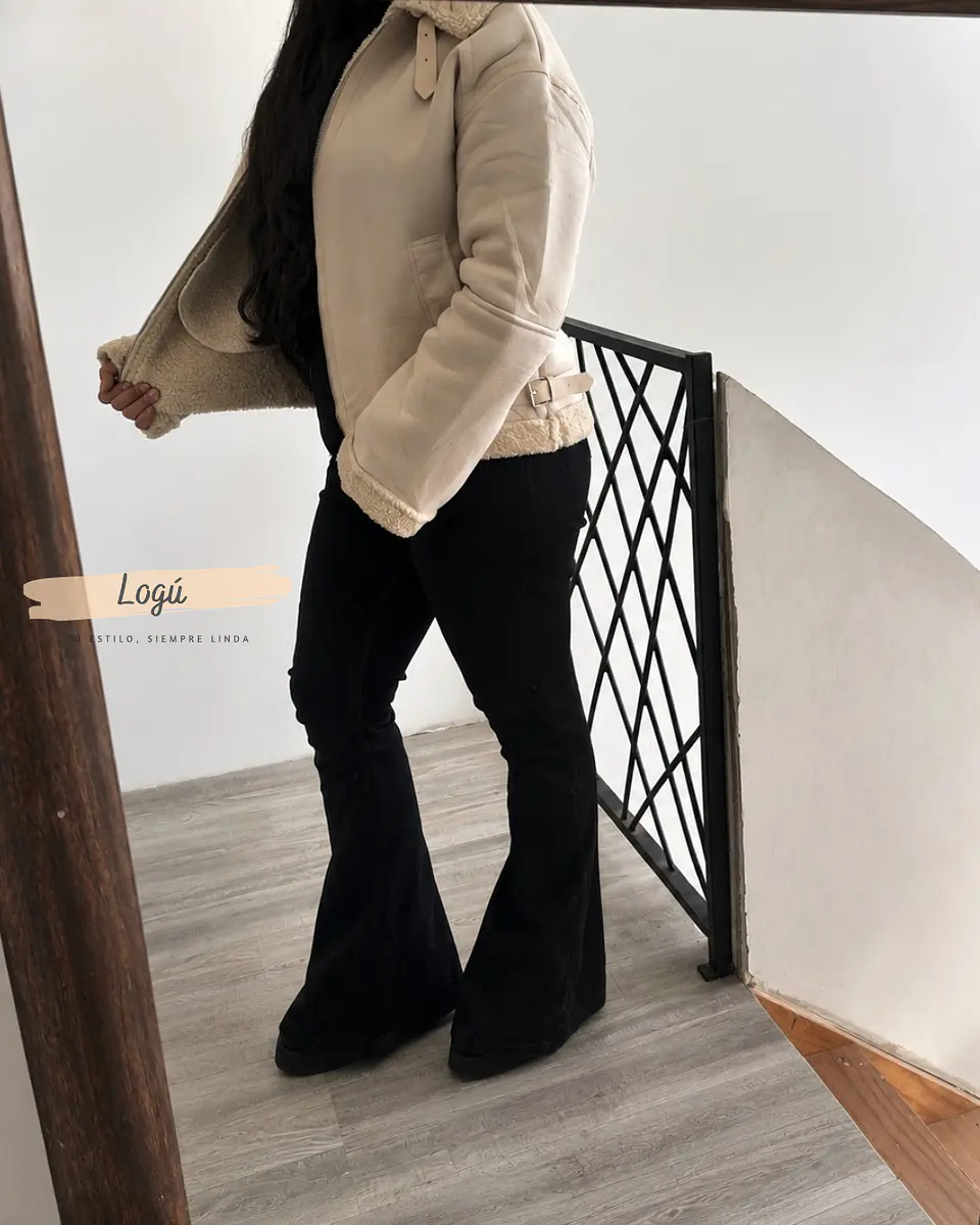 Jeans Flare Negro con Faja 6