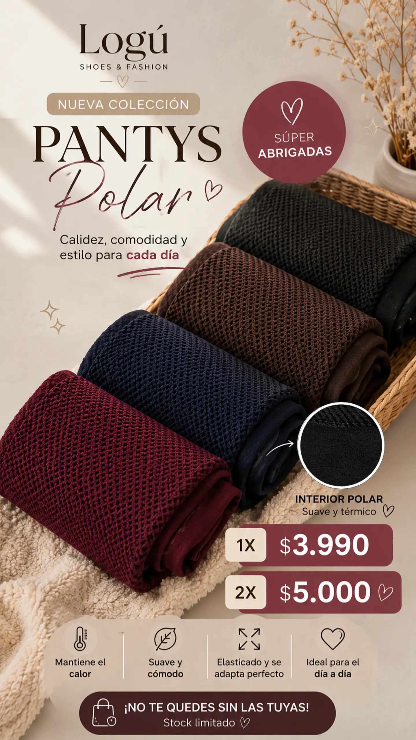 Pantys de Polar Mujer – Colores 3