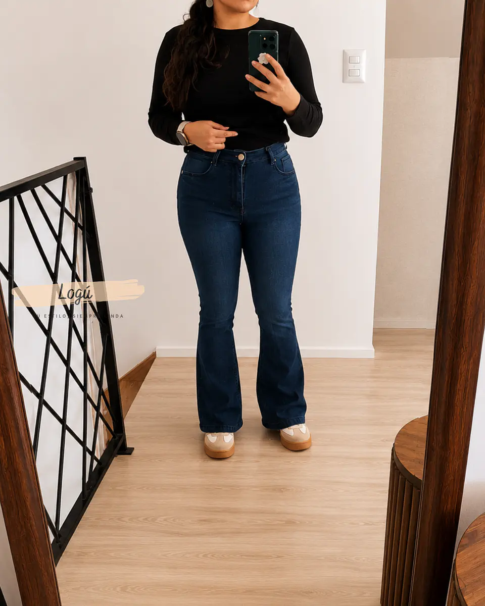 Jeans Flare Azul Clásico 1