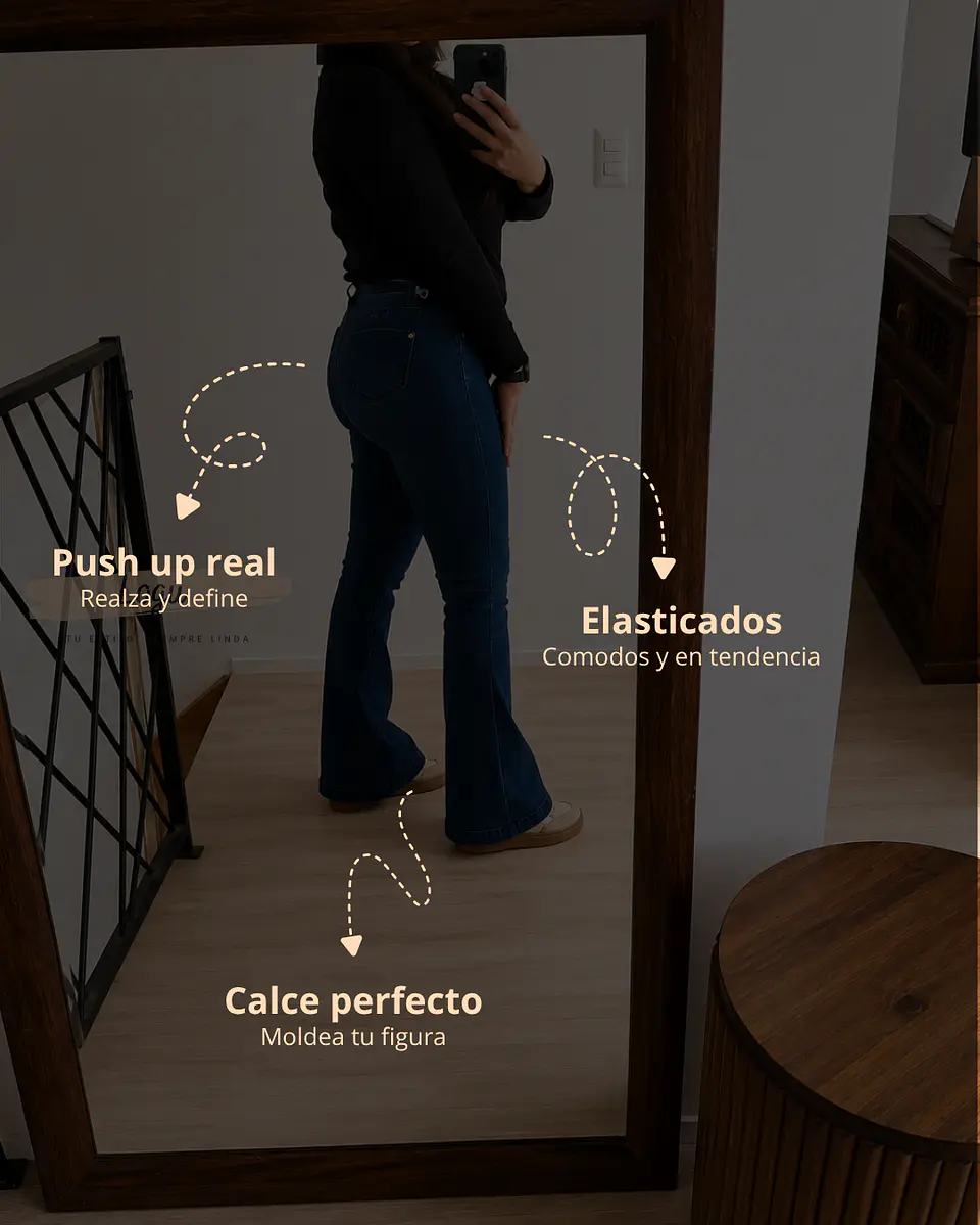 Jeans Flare Azul Clásico 3