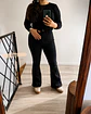 Jeans Flare Negro con Faja - Miniatura 1