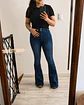 Jeans Flare Azul Costura - Miniatura 2