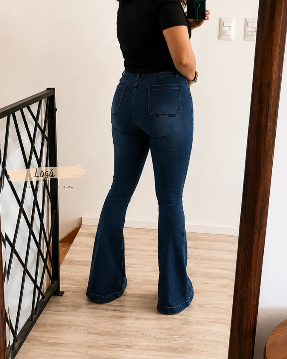 Jeans Flare Azul Costura 3